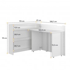 Izvelkams rakstāmgalds WORK CONCEPT CW-01P, balts glancēts